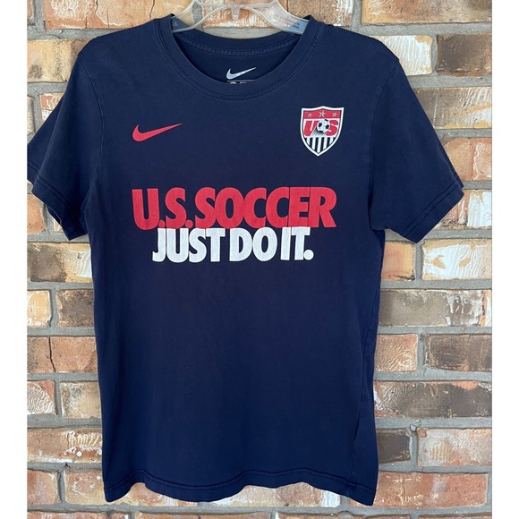 Nike Men’s Navy US Soccer Just Do It Athletic Short Sleeve Tee Size Medium - Picture 1 of 6